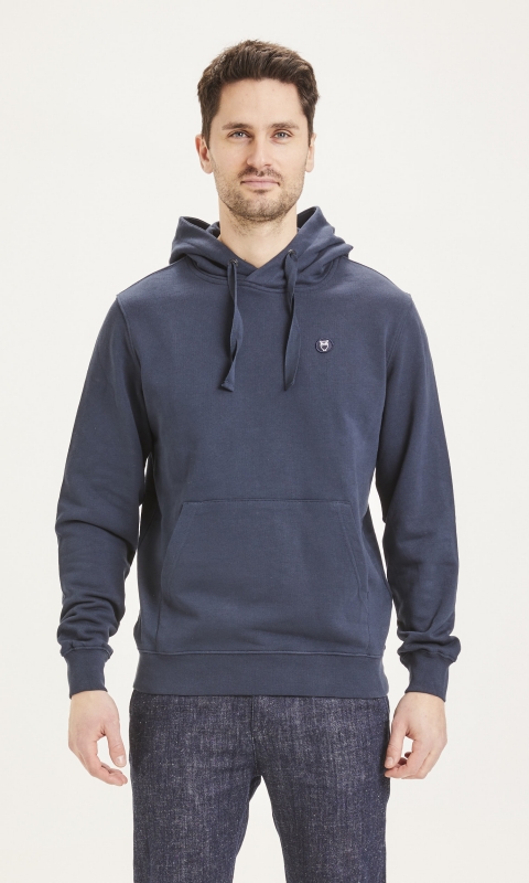 Elm Zip Hood Basic Badge Sweat - dark denim